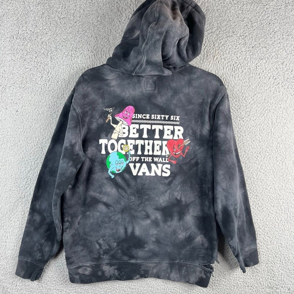 VANS Hoodie Sweatshirt Men Small Better Together Mushroom Streetwear Distressed